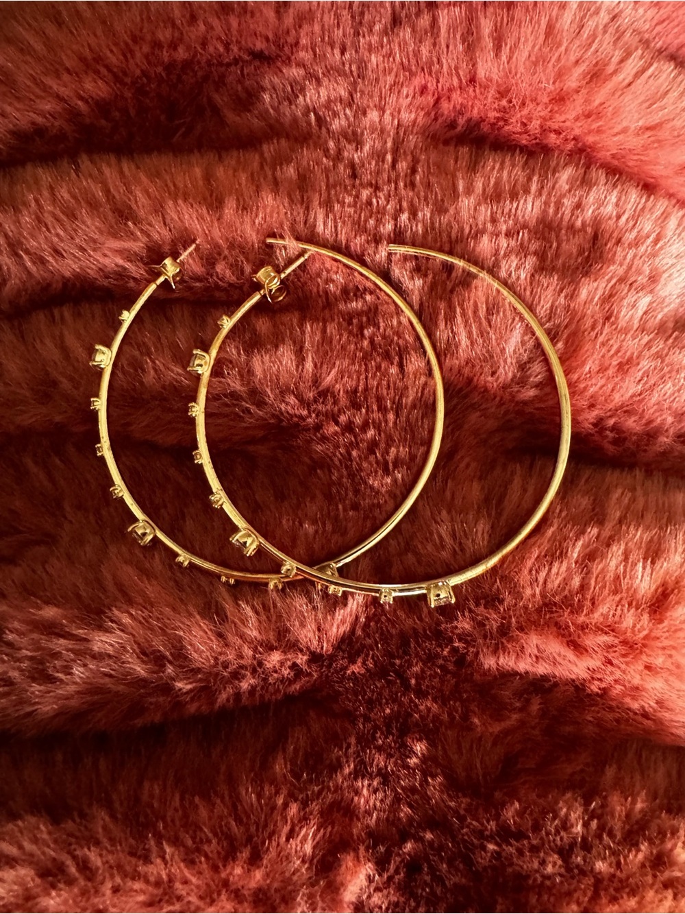 Diamonique 2 in. Gold Hoop Earrings with 14k over 925 Silver